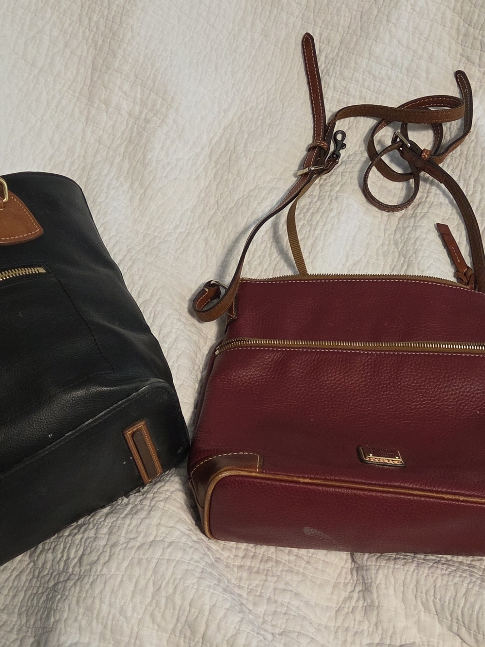 Dooney & Bourke Burgundy Pebble Leather Crossbody Bag